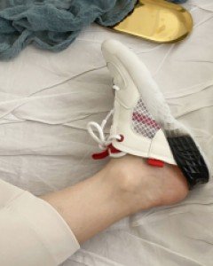 양가죽 메쉬 스니커즈 운동화 뮬 여름