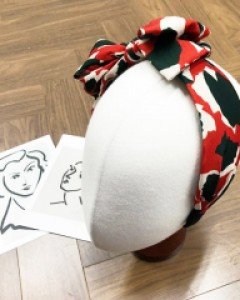 넓은 리본 비비드 호피 머리띠 헤어밴드