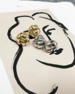 데일리 유니크 콩알 골드 실버 귀걸이