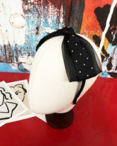 자체제작 제니 쉬폰 큐빅 빅 리본 머리띠 헤어밴드