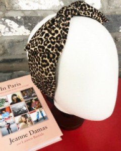 넓은 리본 호피 헤어밴드 머리띠