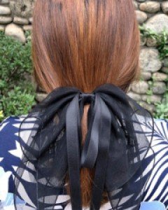 빅사이즈 쉬폰 리본 머리핀 자동핀 웨딩소품