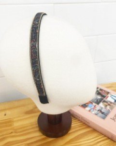 에트무늬 페이즐리 얇은 머리띠 헤어밴드