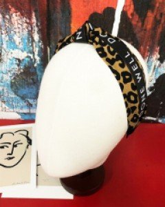 레터링 호피 꼬임 넓은 머리띠 헤어밴드