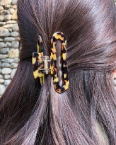 [프랑스핀] 둥근 호피 집게핀 반묶음핀