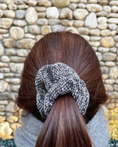 수지 아이유 겨울 체크 곱창밴드 스크런치 슈슈 헤어끈 머리끈