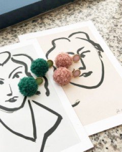 겨울 폼폼 털 방울 귀걸이