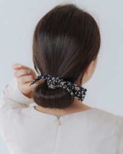 [레나크리스] 호피 올림머리 고무줄 머리끈