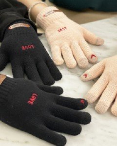 love 스마트폰 가능 남녀공용 울 장갑