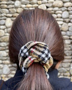 수지 아이유  체크 곱창밴드 스크런치 슈슈 헤어끈 머리끈