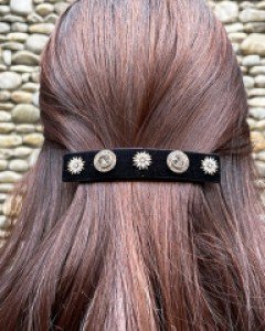 진주 눈꽃 장식 아이유 벨벳 자동핀 반묶음핀