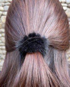 수지 아이유 미니사이즈 리얼 밍크 곱창밴드 스크런치 슈슈 헤어끈 머리끈