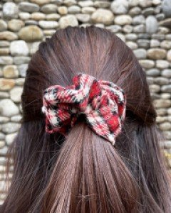 수지 아이유 포근 체크 곱창밴드 스크런치 슈슈 헤어끈 머리끈