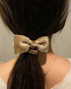 레나크리스 골지 벨벳 리본 곱창밴드 머리끈