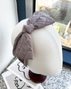 패딩 퀼팅 누빔 빅리본 헤어밴드 머리띠