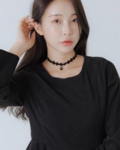 [레나크리스] 블랙 레이스 드롭 초커 목걸이