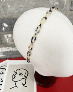 [프랑스핀] 얇은 호피무늬 꽈배기 머리띠 헤어밴드