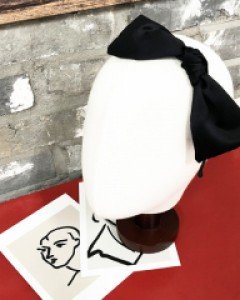 자체제작 블랙 와이어 공단 리본 머리띠 헤어밴드