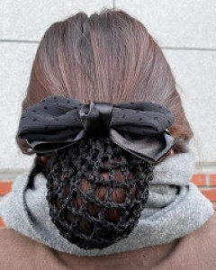 국내제작 블랙 리본 망 머리핀 면접용 간호사 망사삔 5type