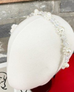 진주 투명 큐빅 믹스 제니 블랙핑크 헤어밴드 머리띠