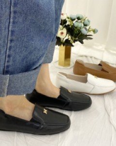 양가죽 H 로고 단화 로퍼 구두