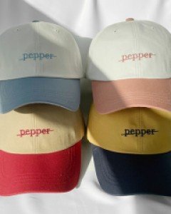 배색 pepper 로고 자수 여자 남자 볼캡 야구모자 6color