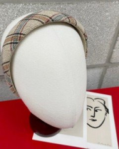 고급 체크 오마이걸 아린 머리띠 헤어밴드