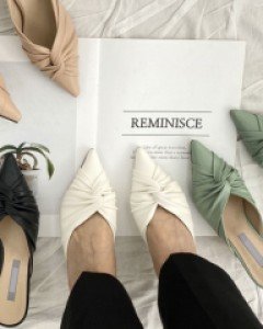 꼬임장식 5cm 미들굽 블로퍼 뮬