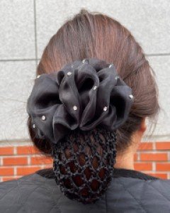 국내제작 오간자 큐빅장식 그물 망 머리핀 면접용 간호사 망사삔