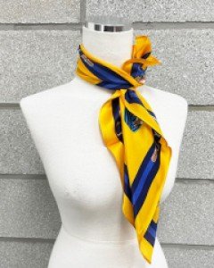 실크 100% 체인 벨트 명품 사각 스카프