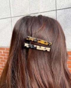 [프랑스핀] 미니 스퀘어 호피무늬 집게핀