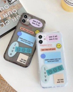 아이폰7 아이폰8 아이폰x 아이폰11 아이폰12 스마일 스티커 투명 실리콘 케이스