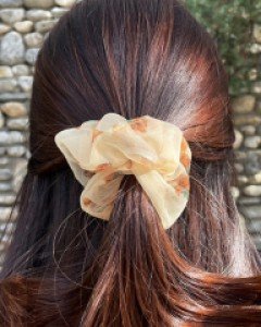 강민경 아이유 곰돌이 오간자 곱창밴드 스크런치 슈슈 헤어끈 머리끈