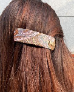 에트 페이즐리 스퀘어 자동핀 머리핀