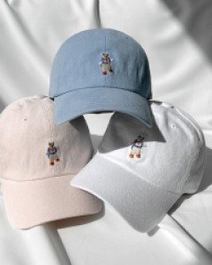 캠핑 곰돌이 자수 야구 볼캡 모자 여자 남자 모자