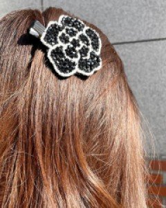 비즈 까멜리아 꽃패턴 집게핀 헤어핀 7color