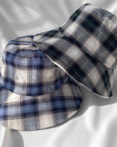 체크 빈티지 남녀공용 버킷햇 벙거지 4color