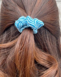 강민경 컬러 스트라이프 미니 곱창밴드 스크런치 슈슈 헤어끈 머리끈