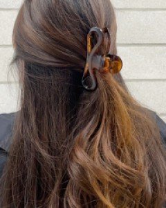 8자 모양 브라운 블랙 집게핀 올림머리핀