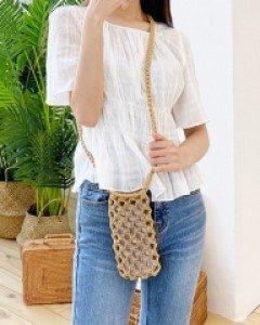 미니사이즈 뜨개 니트 크로스백