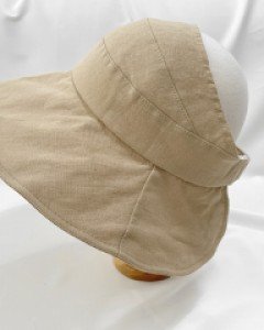 린넨 접는 썬캡 챙넓은 찍찍이 모자