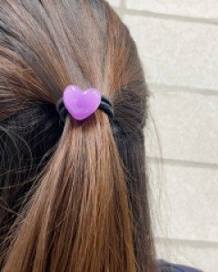 [아즈나브르] 미니사이즈 하트 고무줄 머리끈 헤어끈 15color