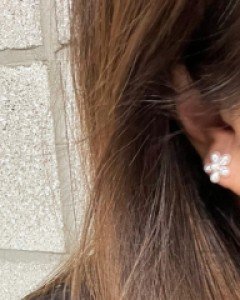 [92.5%] 미니사이즈 꽃 스와로브스키 진주 귀걸이
