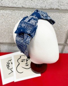 빅리본 페이즐리 터번 헤어밴드 머리띠