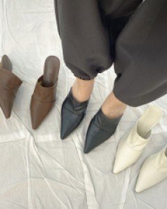 7cm 빈티지 절개 뮬 펌프스힐