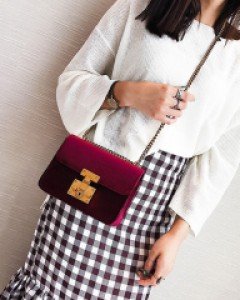 벨벳 미니 사각 크로스백