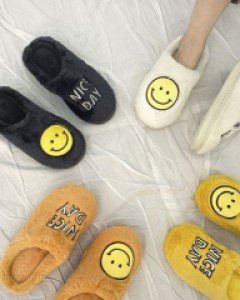 스마일 퍼 슬리퍼 겨울용