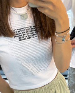 써클 팬던트 가죽 목걸이