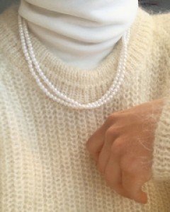 레이어드 롱 진주 목걸이