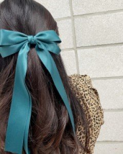 자체제작 고급 새틴 골프 테니스 롱 리본 머리핀 헤어핀 12color